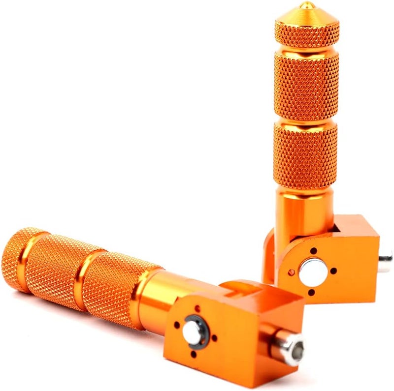 Minho Orange CNC Folding Motorcycle Bicycle Foot Pegs M8 Rear Footrest Peg Footpeg For Mini Bike Parts Honda Grom MSX125 M10 Install Hole - Image 2